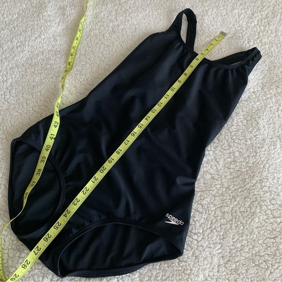 Speedo Power Flex Super Pro Swimsuit Womens 8 Black CrossBack Performance Fabric - Picture 8 of 10